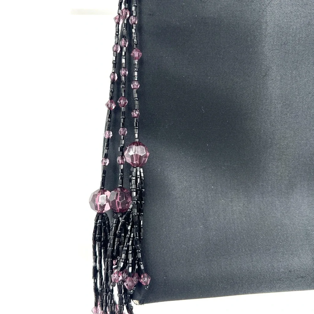 La Regate retro beaded handle black evening purse small bag whimsigoth goth boho